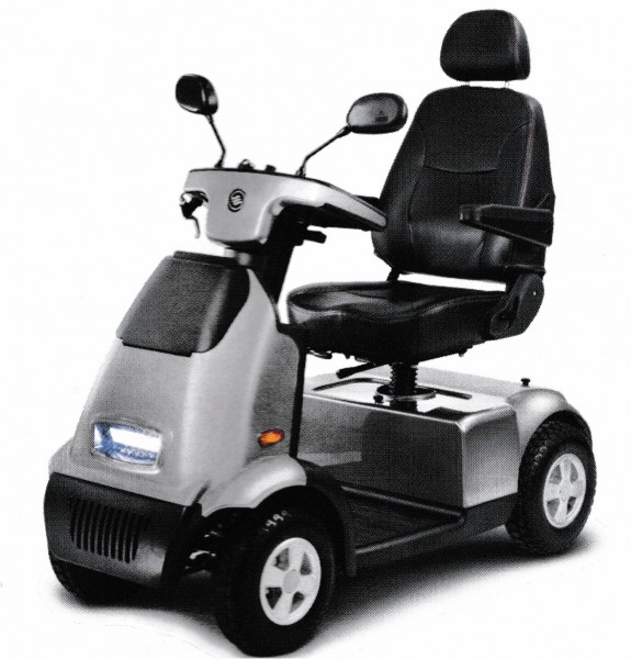 AFIKIM Elektro-Scooter C4 silber, 15 km/h inkl. Heckbox