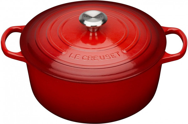 Le Creuset Bräter, Signature 24 cm, rund, Kirschrot