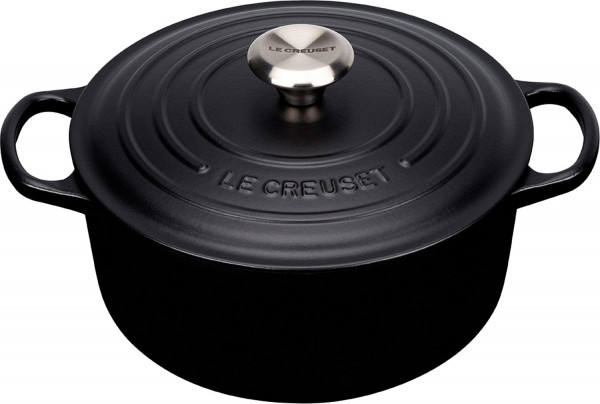 Le Creuset Bräter, Signature 24 cm, rund, Schwarz