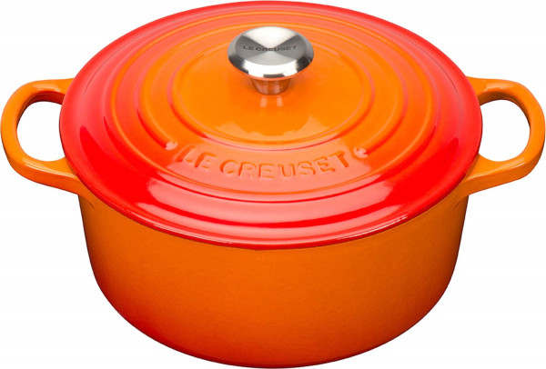 Le Creuset Bräter, Signature 24 cm, rund, Ofenrot