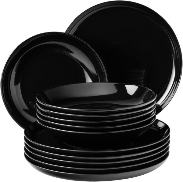 Tafelservice LIDO SOLID BLACK 12-tlg.